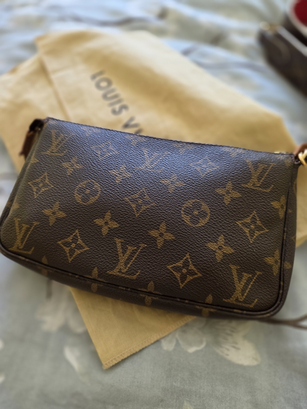 Louis Vuitton Monogram Mini Pochette Crossbody Bag in Brown